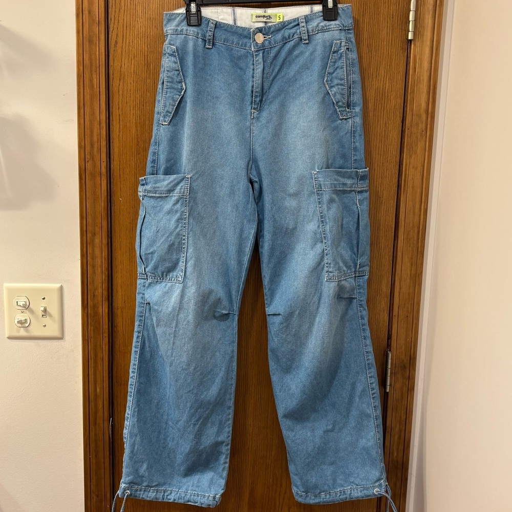 Y2K Comfort Jeans parachute cargo pants, size small